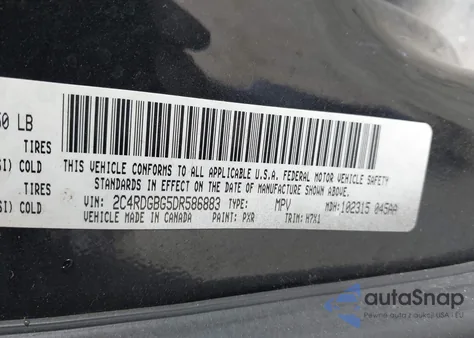 2013 Dodge Grand Caravan Sxt z USA, uszkodzony, nr VIN 2C4RDGCG0DR664212